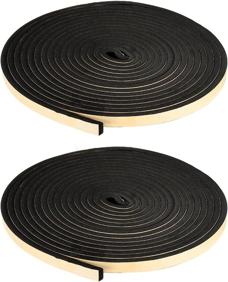 PATIKIL Foam Insulation Tape, 2Pcs 20mm W x 10mm t x 10 Meter Self Adhesive Weather Stripping Door Seal Strip for Door Window Air Conditioning, Black - Image 1