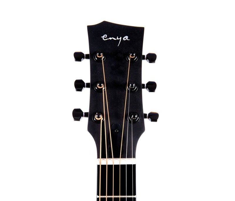 Enya Grand Auditorium Acoustic Guitar - Black - Image 4
