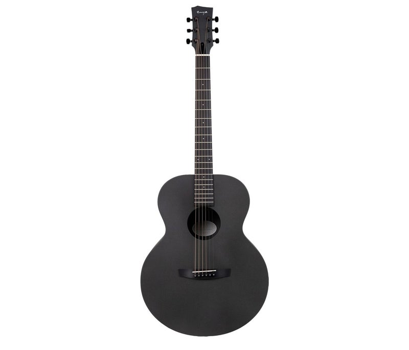 Enya Grand Auditorium Acoustic Guitar - Black - Image 2