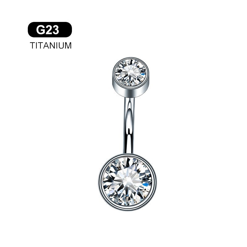 G23 Titanium 5A Zircon Navel Earrings 1.6*8/10Mm Piercing Jewelry Thread High Fashion - Image 3