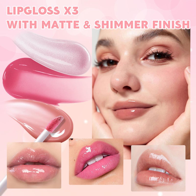 Color Nymph Makeup Set for Teen Girls Women with 2-in-1 Travel Bag, All In One Makeup Case Full Kit Includes Eyeshadow Lipgloss Eyebrow Powder Highlighter Blush Mascara Eyeliner Lipliner & Puff - Pink - Image 5