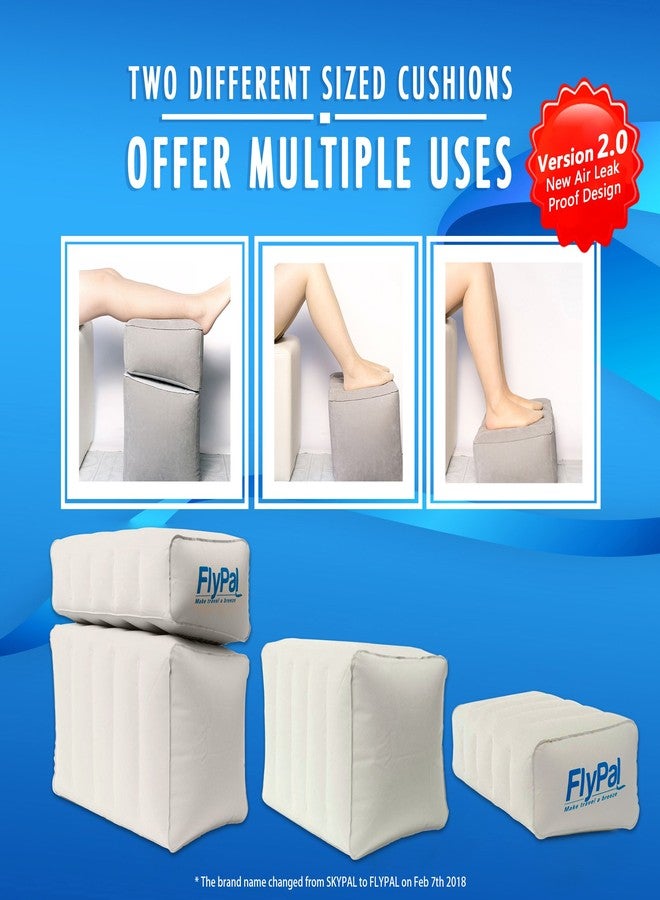 Flypal Inflatable Foot Rest Pillow for Travel, Patented 2 in 1 Design, Blow-Up Footrest Cushion for Home, Office. Airplane Travel Essential and Kids Airplane Bed - Image 2