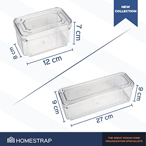 HomeStrap Set of 3, Fridge Storage Box (Transparent)| Refridgerator Freezer Shelf Organizer with Lid Kitchen Stackable Container for Vegetables, Fruits, Fish (Shark Tank Product) - Image 2