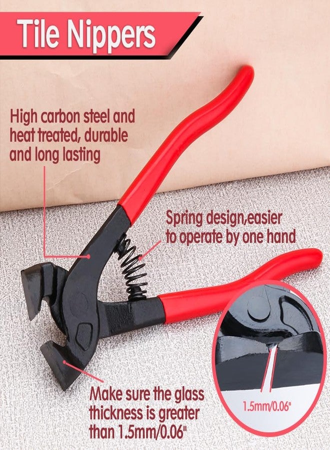 طقم قواطع بلاط زجاجي من ليونتول، قطعتان، قواطع فسيفساء زجاجية بعجلات متينة، وقواطع بلاط سيراميك بمقبض مريح من البولي فينيل كلوريد، أداة يدوية لقواطع بلاط السيراميك لبلاط الفسيفساء الزجاجي الملون والسيراميك - Image 2