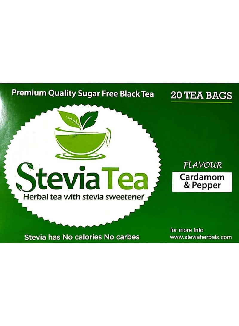 Stevia Tea ستيفيا عشبية بنكهة شاي ستيفيا مع الهيل والفلفل - 20 حبة - Image 1