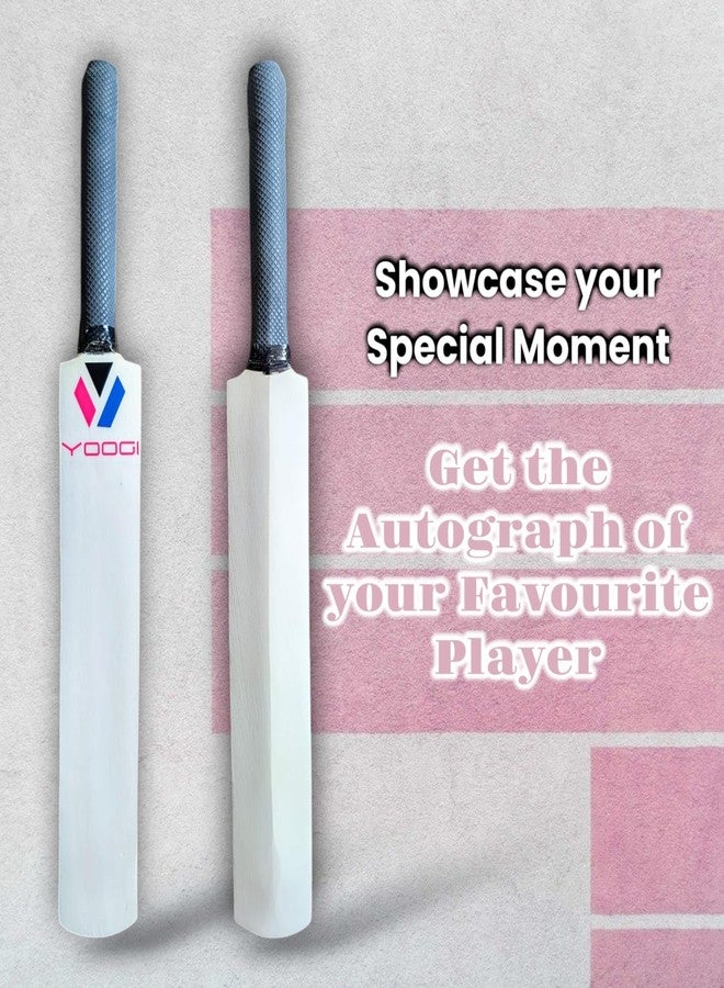 YOOGI Mini Autograph Cricket Bat Natural Wood 15 Inches (Not Meant for Playing) - Image 3