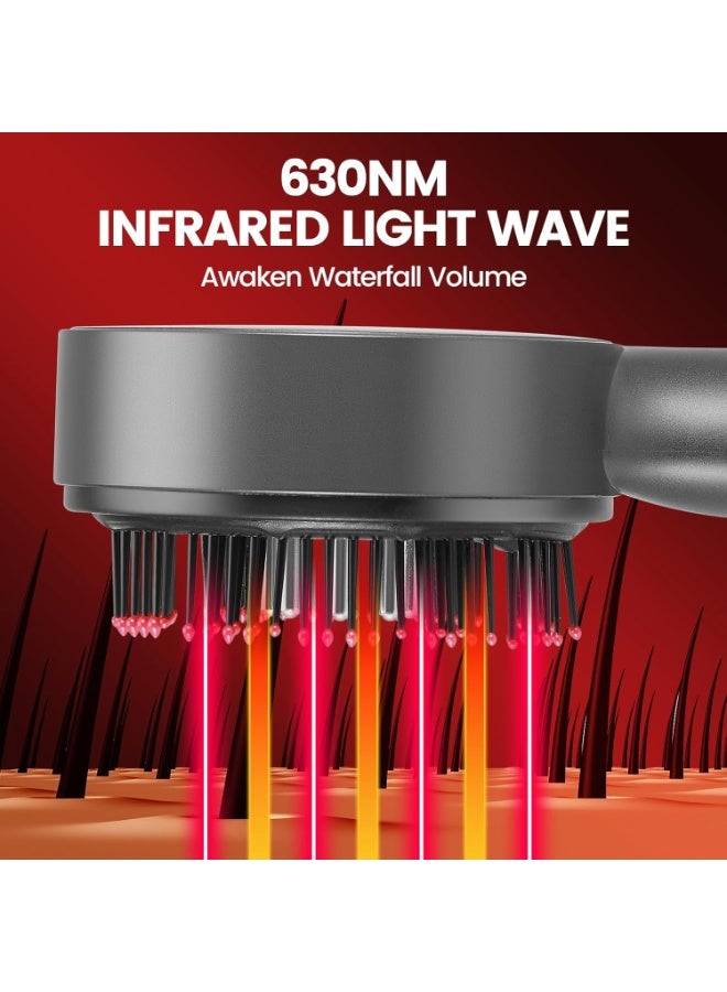 3 in 1 Electric Scalp Massaging Brush with IPX7 Waterproof,Cordless Red Light Hair Massager,Scalp Massage Comb,Hair Oil Applicator,Massager for Stimulates Hair Growth (Gray) - Image 5
