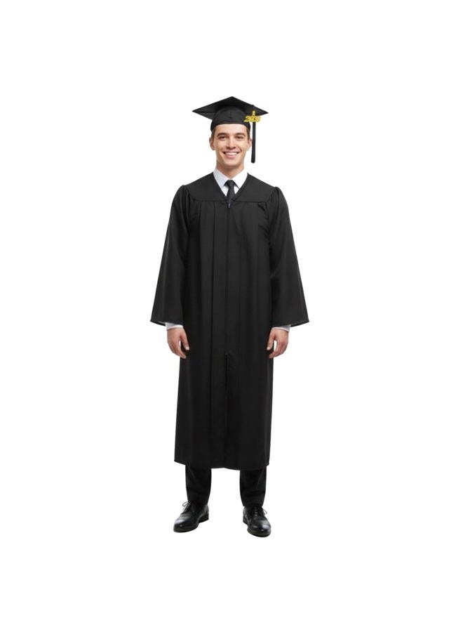Misscom Unisex Adult Matte Graduation Gown Cap Tassel Set 2025 for High School and Bachelor, Black, 60 - Image 1
