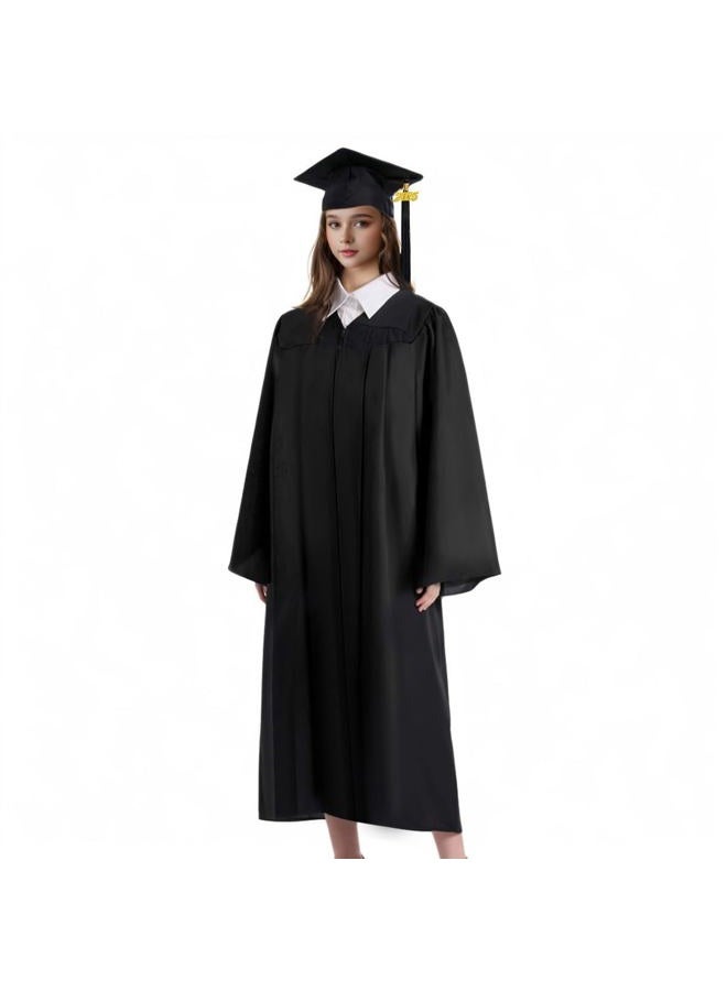 Misscom Unisex Adult Matte Graduation Gown Cap Tassel Set 2025 for High School and Bachelor, Black, 60 - Image 3
