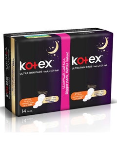 Kotex Kotex Ultra Thin Pads, Overnight Protection Sanitary Pads with Wings, 28 Sanitary Pads  - Image 2