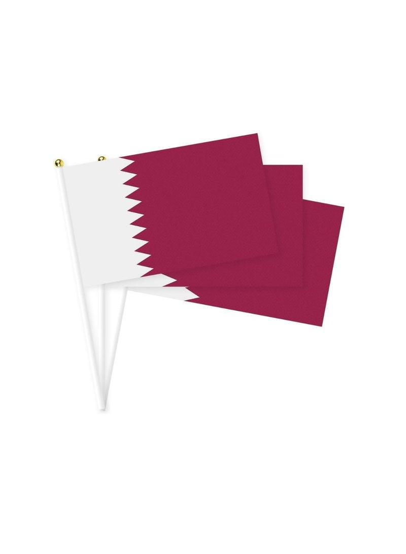 برينت شوب فور مي أعلام قطر اليدوية الصغيرة لليوم الوطني، أعلام صغيرة محمولة باليد، هدايا تذكارية رائعة ومفضلات الحفلات، أعلام محمولة للأطفال والكبار، زينة، أعلام البلاد، أحداث المهرجانات  - Image 2