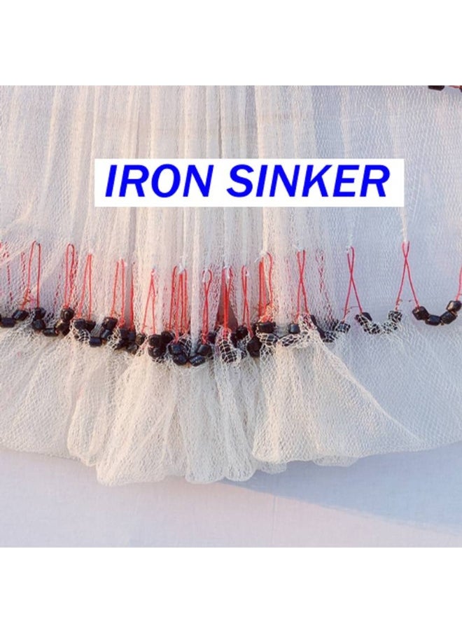A TO Z A to Z Hand throwing cast net 8mm 3.5kg 10ft height 44ft round with iron sinker. Fishing Net  (White)  - Image 4