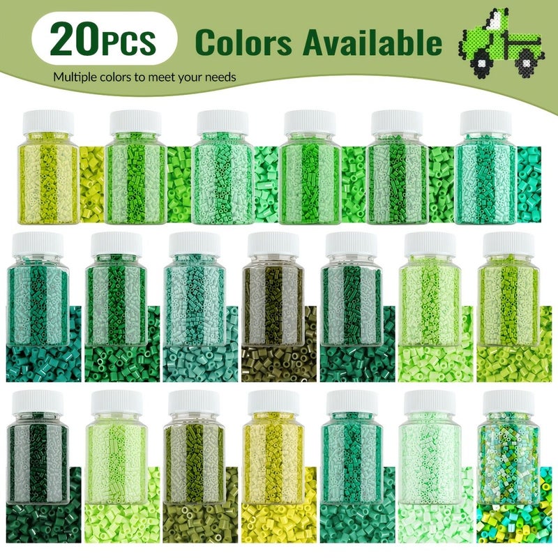 Green Fuse Beads 3000+Pcs With Storage Bottle For Jewelry Making - Image 5
