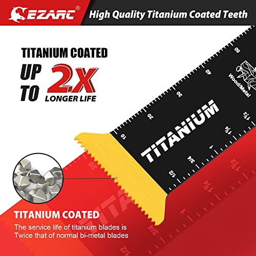 EZARC Titanium Oscillating Saw Blades, Extra-Long Oscillating Multitool Blades for Metal, Wood Nails, Screws Cutting, Plastic, 3 Pack - Image 4