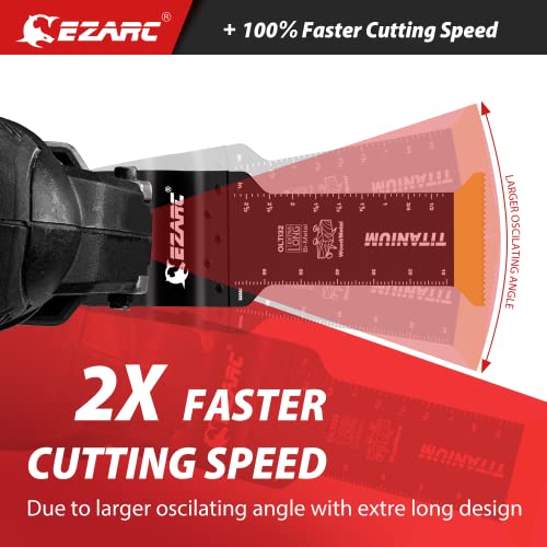 EZARC Titanium Oscillating Saw Blades, Extra-Long Oscillating Multitool Blades for Metal, Wood Nails, Screws Cutting, Plastic, 3 Pack - Image 3