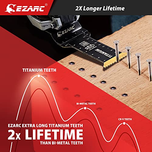 EZARC Titanium Oscillating Saw Blades, Extra-Long Oscillating Multitool Blades for Metal, Wood Nails, Screws Cutting, Plastic, 3 Pack - Image 5