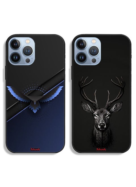 Two Cases For Apple iPhone 13 Pro Max Protective Covers Eagle Deer Digital Art