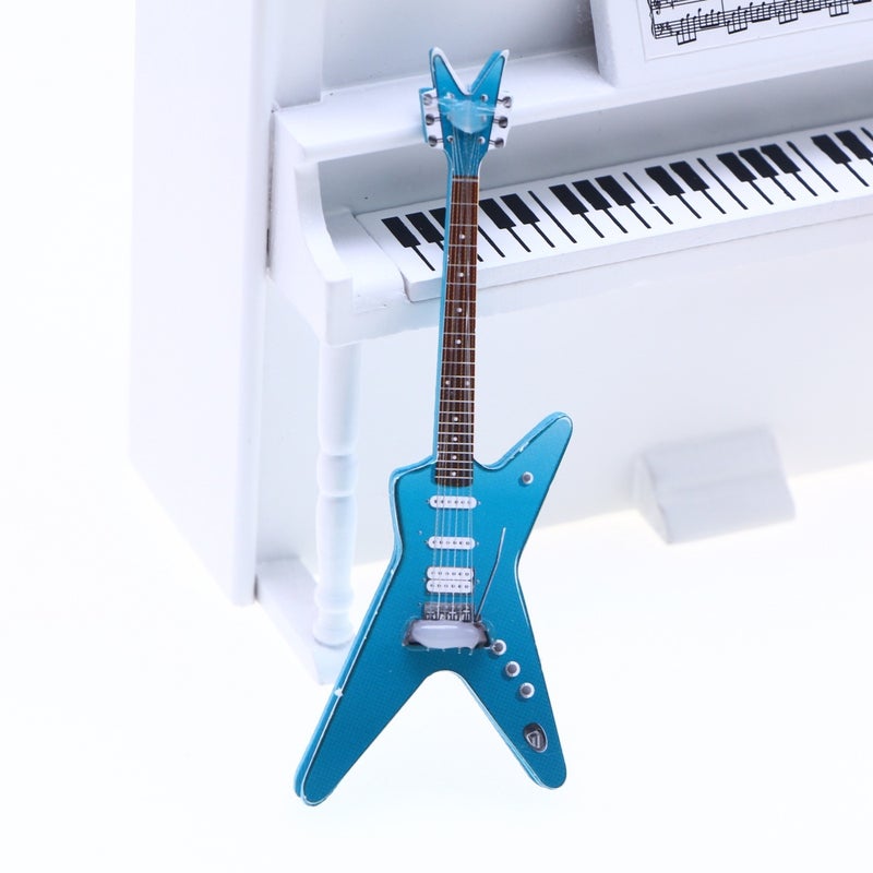 Miniature Dollhouse Electric Guitar Model Blue