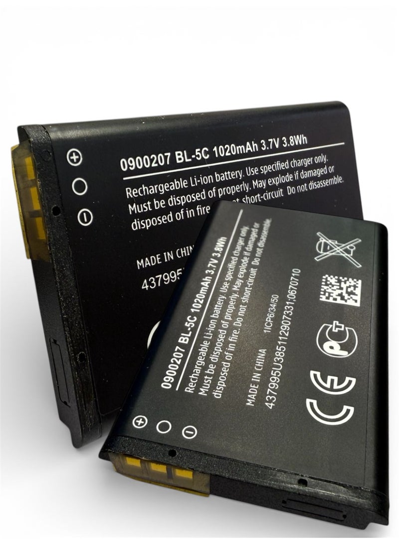 بطارية  جوال نوكيا من طراز BL-5C، وهي واحدة من أشهر وأكثر البطاريات انتشاراً في تاريخ الهواتف المحمولة، خاصة هواتف نوكيا (Nokia). تُستخدم هذه البطارية في مجموعة واسعة جداً من الأجهزة، ومن أبرزها: 1. هواتف نوكيا الكلاسيكية (Nokia) تتوافق مع عشرات الموديلات، ومن أشهرها: الفئات الاقتصادية: Nokia 1100, 1110, 1200, 1208, 1280. الفئات المتوسطة: Nokia 1600, 2300, 2600, 3100, 3110 classic. فئات الوسائط والأعمال: Nokia N70, N71, N72, E50, E60. هواتف الألعاب: Nokia N-Gage. - Image 3