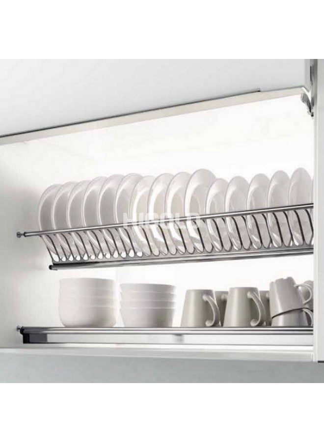 Zeeco Dish Drainer, 90 CM, Solid Base Baskets, Kitchen Storage Shelf, Easy to Dry and Clean, for Cutlery, Bowls, Plates and Cups - Image 1