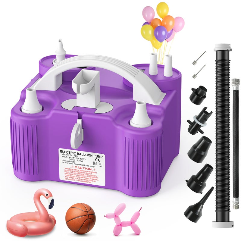 Wotalk 4in1 Electric Balloon Pump for All Balloons Inflatables and Sports Balls Triple Inflating Ports for Latex Foil 260q Mylar Balloon Inflator Deflator for Air Mattresses Pool Floats Yoga Balls - Image 2