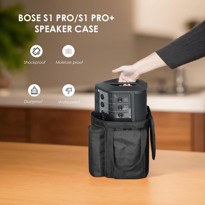 Wisoqu Carrying Case for S1 Pro S1 Pro+, Waterproof Portable Bluetooth Speaker Protective Travel Case with Removable Shoulder Strap, Carrying Bag for Speaker Microphone Power Cord - Image 2