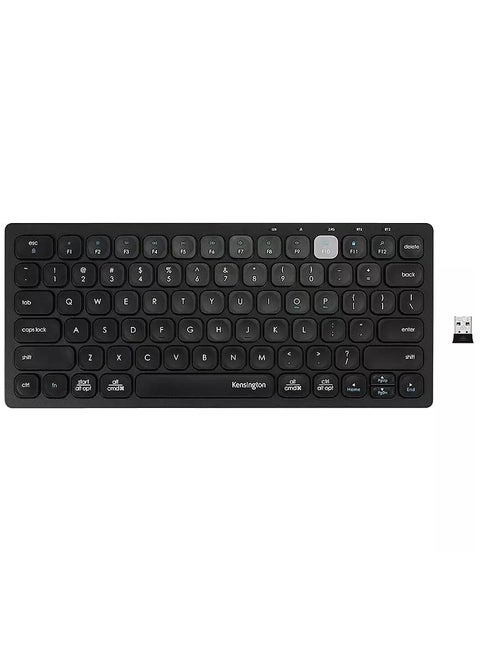K75502AB Multi-Device Wireless, Bluetooth Compact Keyboard, English and arabic layout keys (Black)