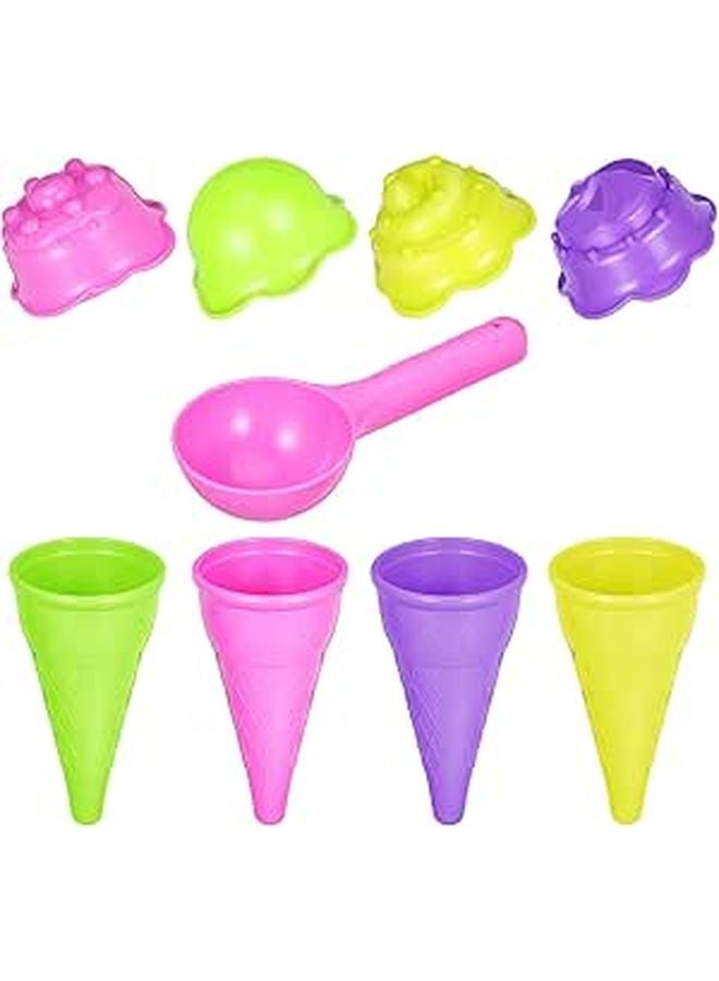 Reusable Plastic Ice Cream Cone Molds 4.4 Inch Portable Making Kit for Home Travel Beach - Image 1