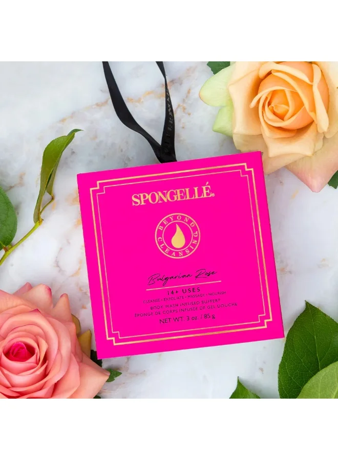 Spongelle  Daisy Collection Bulgarian Rose Body Wash Infused Buffer 85 g (14+Uses) for Women | Best Price UAE