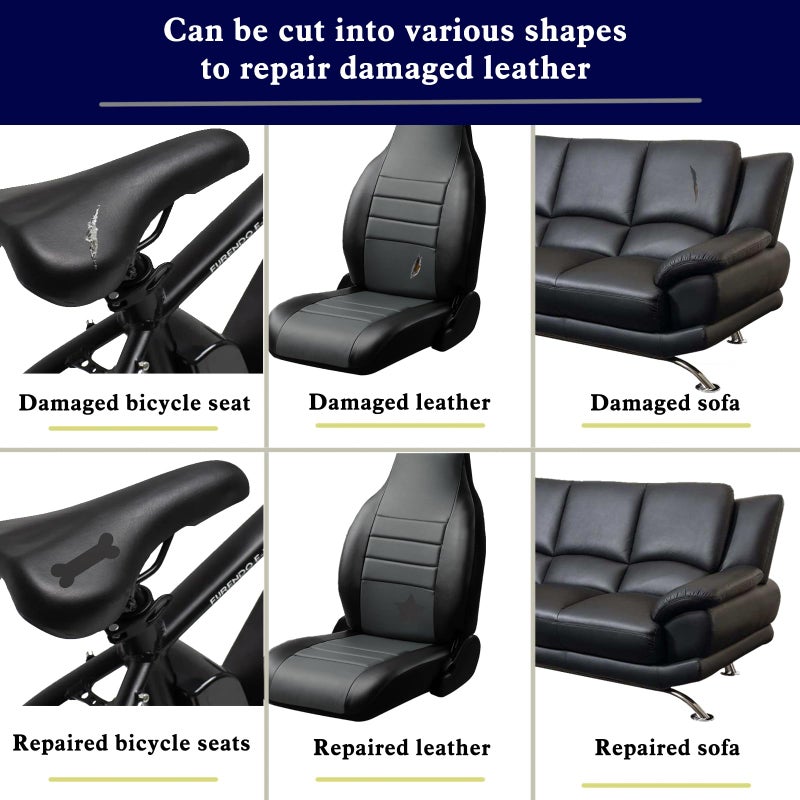 BSZHTECH Leather Repair Tape Self-Adhesive Leather Repair Patch for Couch Furniture Sofas Car Seats Advanced PU Vinyl Leather Repair Kit(Dark Grey, 3.9 X 79 inch) - Image 4
