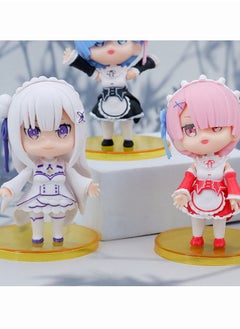 Generic 6 Pcs Starting Life In Another World Rem Maid Cartoon Realistic Model Ornament High Quality Cartoon Action Figure Toy for Collection Decoration  - Image 3