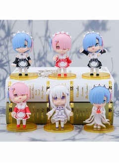 Generic 6 Pcs Starting Life In Another World Rem Maid Cartoon Realistic Model Ornament High Quality Cartoon Action Figure Toy for Collection Decoration  - Image 4