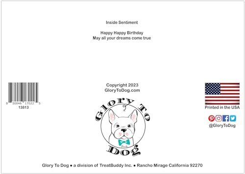 Glory To Dog Ah Wooo Happy Happy Birthday Card with Greeting Card Mailing Envelope - Image 4
