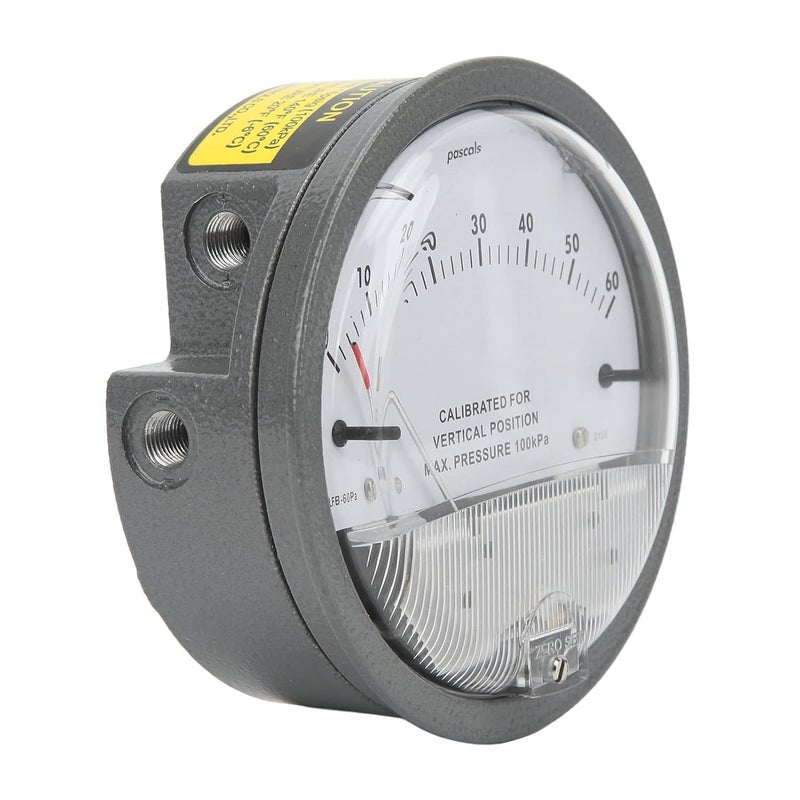 Smart Differential Pressure Gauge, Intelligent Pressure Detection Meter with Pointer and Scale, Round Differential Pressure Test Kit with 1/8 NPT Interface for HVAC and Microelectr - Image 5