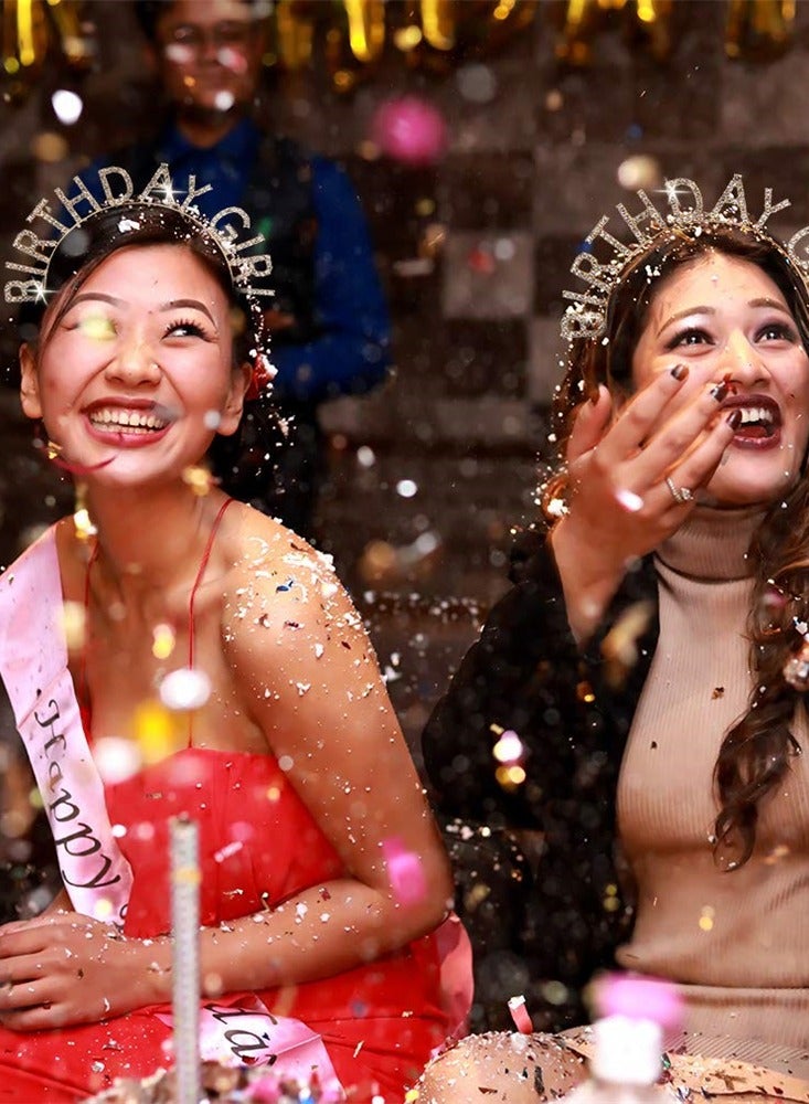 Gold Rhinestone Birthday Tiara Headband for Women Girls - Happy Birthday Princess Crown Accessories, Ideal for Parties and Celebrations, Perfect Gift for Birthday Girls - Image 2