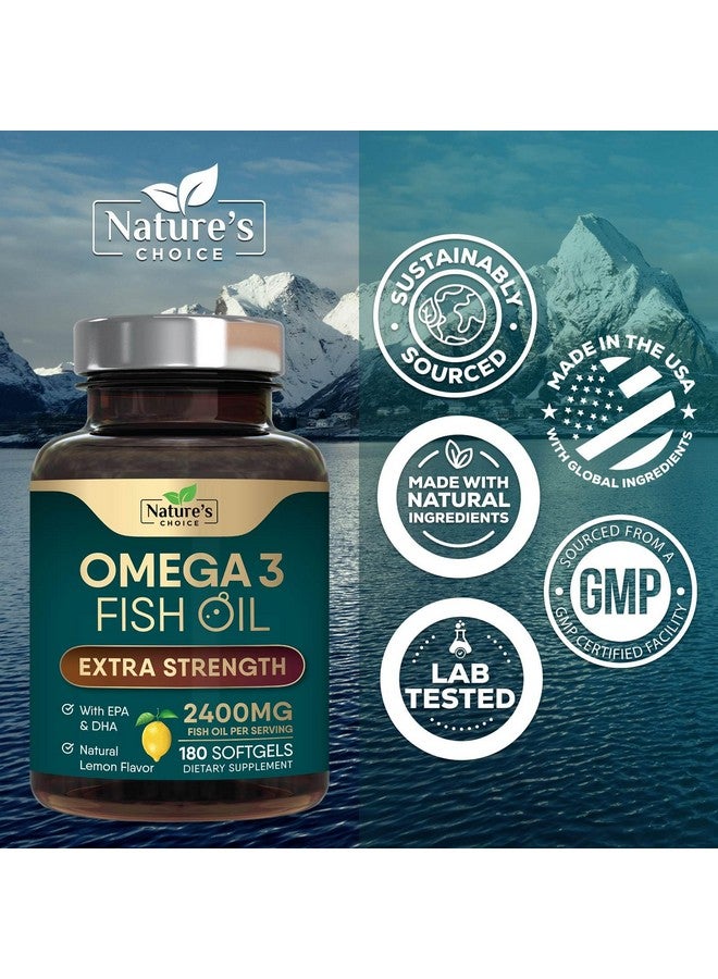 Nature's Choice Omega 3 Fish Oil 2400 mg Supplement, Triple Strength Omega-3 Supplement Softgels, Brain & Heart Health Support, EPA & DHA, Nature's Fish Oil Fatty Acids Supplements, Gluten Free, Non-GMO, 180 Softgels - Image 3