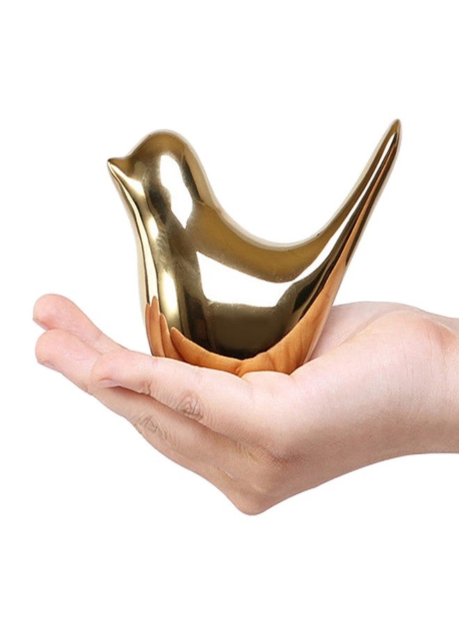 ZOOFOX Set of 4 Gold Bird Decor Figurine, Ceramic Small Animal Statues, Home Shelf Decor Furniture Desktop Display for Living Room, Bedroom, Cabinets and Office Desktop (Assorted Sizes) - Image 4