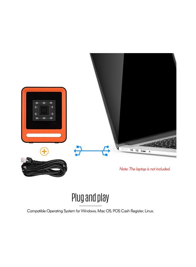 NIBEMINENT Hands-Free Usb Wired 1D 2D QR Barcoder Scanner Orange  - Image 5