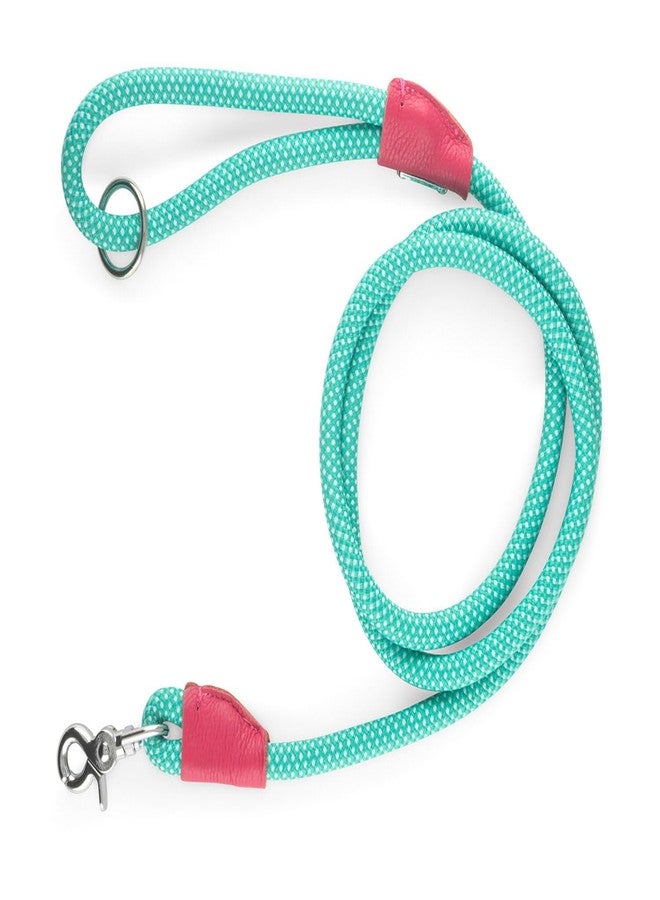 ZippyPaws Mod Essential Dog Leash, Durable Rope Leash with Leather Accents, 5 Ft Long, Teal - Image 1