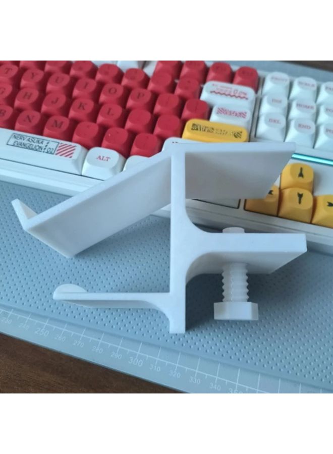 White Under Desk Headphone And Game Controller Stand Space Saving Mount - Image 5