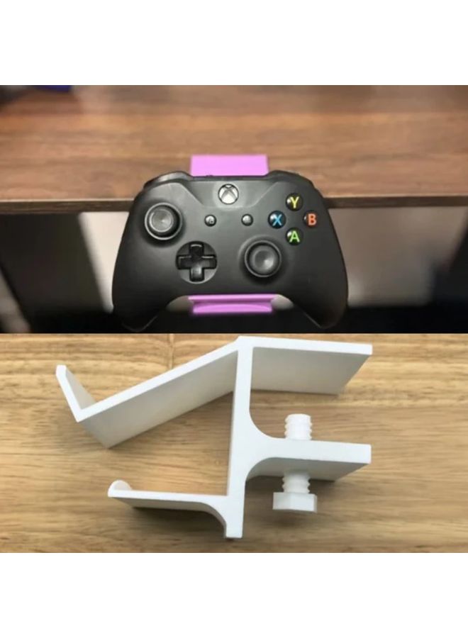 White Under Desk Headphone And Game Controller Stand Space Saving Mount - Image 4