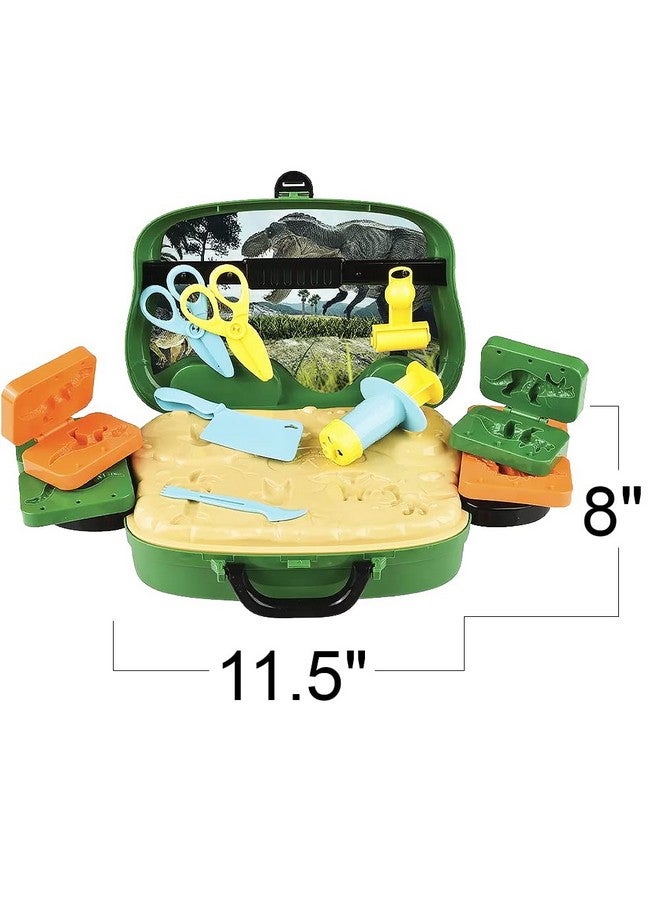 ArtCreativity ArtCreativity Dinosaur Theme Modeling Clay Playset on Wheels, Play Dough Activity Kit with 10 Dinosaur Molding Accessories, 8 Dough Colors, & Travel Case, Safe & Non-Toxic for Kids, Great Gift Idea  - Image 3