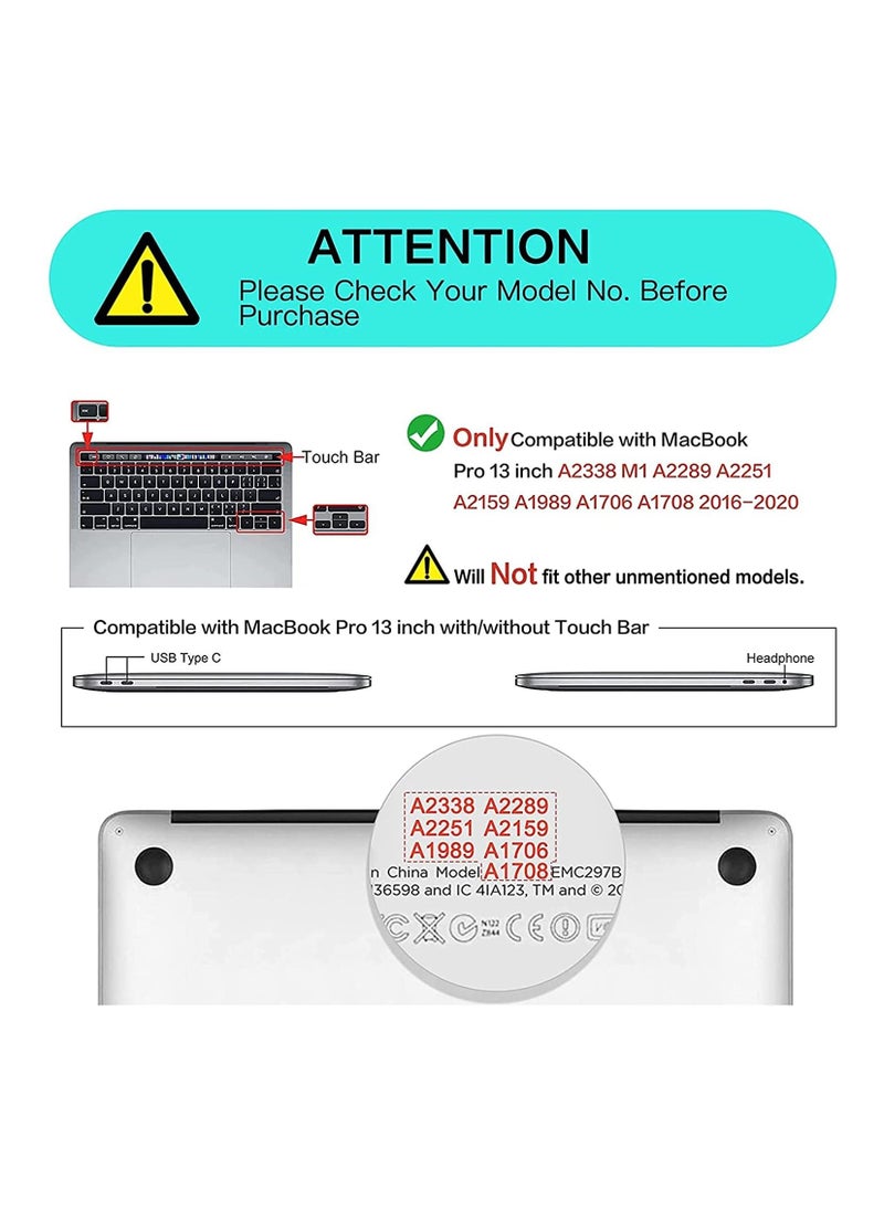 Generic - Compatible with MacBook Pro 13 inch Case 2016 to 2020 Release A2338 M1 A2289 A2251 A2159 A1989 A1706 A1708 with or Without Touch Bar Plastic Hard Shell Case Cover and Screen Protector Mint Green - Image 1