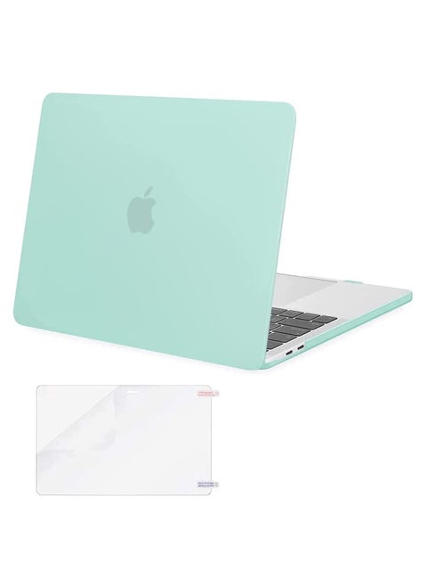 Compatible with MacBook Pro 13 inch Case 2016 to 2020 Release A2338 M1 A2289 A2251 A2159 A1989 A1706 A1708 with or Without Touch Bar Plastic Hard Shell Case Cover and Screen Protector Mint Green