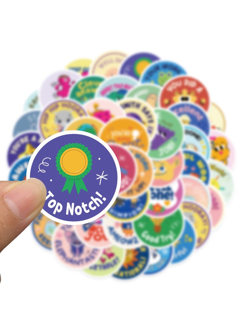 قوس قزح أورينبو ملصقات مكافأة للمعلمين، 50 قطعة ملصقات للأطفال، لوازم المعلم للفصل الدراسي، ملصقات تدريب على استخدام المرحاض، ملصقات تحفيزية - Image 2
