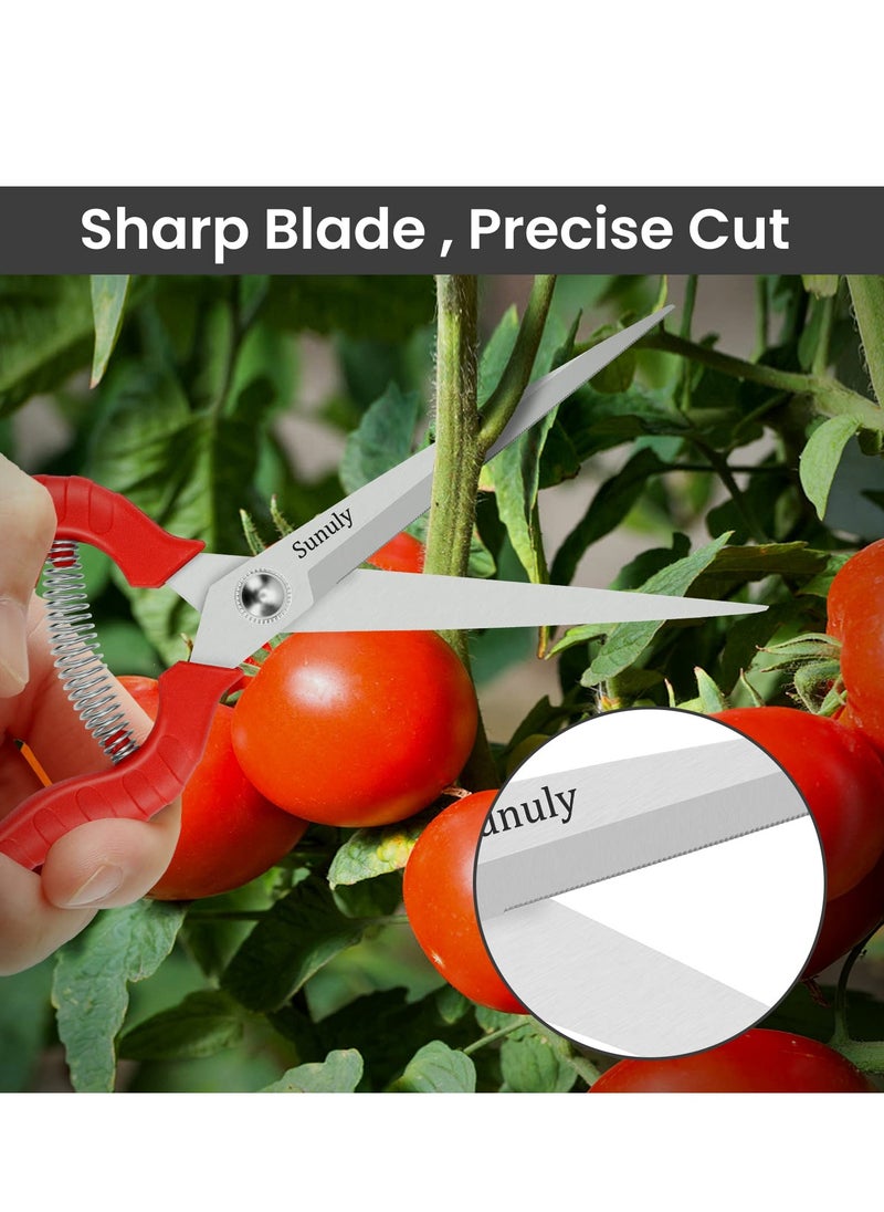 Generic - 9.5 Inch Extended Straight Stainless Steel Blade Pruning Shears for Tight Spaces - Micro-Tip Snips with Extra Long Nose Garden Scissors - Image 1