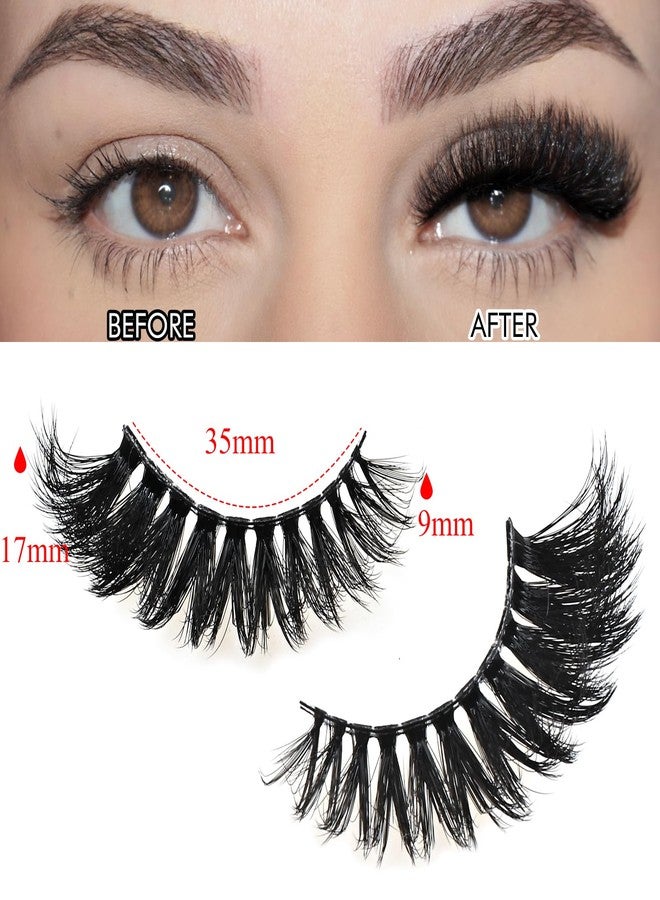 FARRED Short Lashes Fluffy Wispy Eyelashes Natural Mink Curly Lash that Looks Like Extensions 16mm Dramatic Russian Cat Eye Lashes Pack Small Curled Pestañas - Image 2