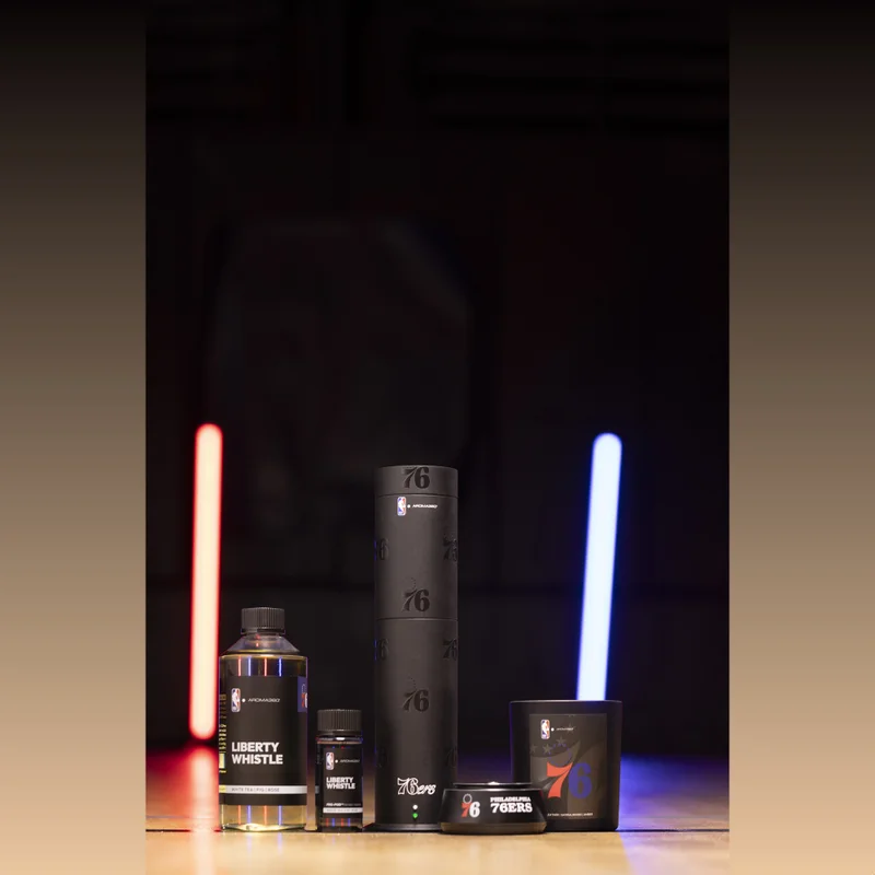 AROMA360 x NBA - Philadelphia 76ers Luxury Portable Essential Oil Car Diffuser - Aromatherapy Oils Scent Car Diffuser - Auto On/Off Wireless Feature - Oil Not Included