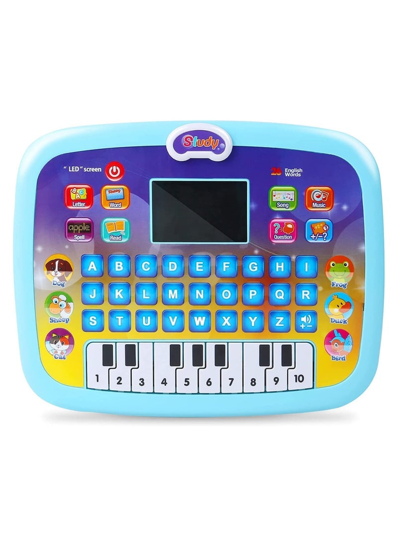 Generic Intelligence Book Tablet English Letters & Words Learning Sound Book Fun Educational Toys, Activities with Numbers, Shapes, Animals Phonetic Learning Book for Toddlers Assorted colors. (Blue/Green)  - Image 1