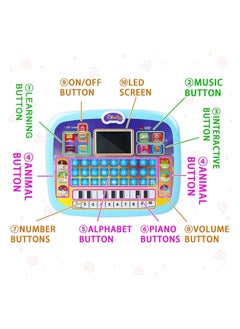 Generic Intelligence Book Tablet English Letters & Words Learning Sound Book Fun Educational Toys, Activities with Numbers, Shapes, Animals Phonetic Learning Book for Toddlers Assorted colors. (Blue/Green)  - Image 2